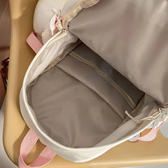 Girl Nylon Backpack Students Large Capacity Schoolbag Multifunction