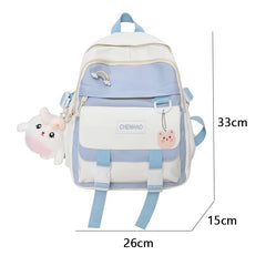 Girl Nylon Backpack Students Large Capacity Schoolbag Multifunction