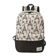 Floral Canvas Backpack for Teenager High Capacity