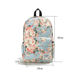 Floral Canvas Backpack for Teenager High Capacity