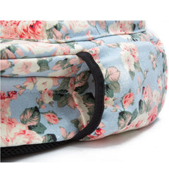 Floral Canvas Backpack for Teenager High Capacity
