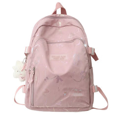 Pink Girl Student Backpack Laptop College Women School Bag
