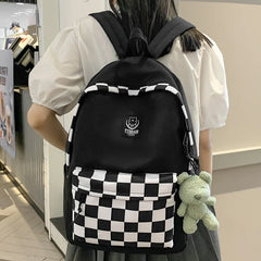 Women's College Backpack Plaid Harajuku Laptop Bag