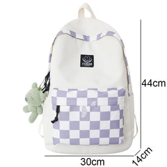 Women's College Backpack Plaid Harajuku Laptop Bag