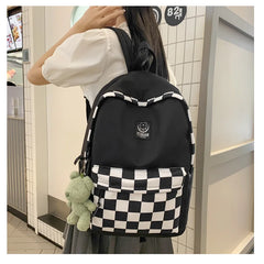 Women's College Backpack Plaid Harajuku Laptop Bag