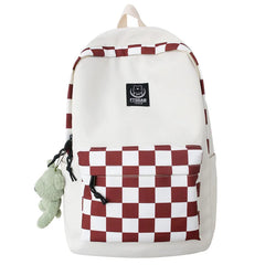 Women's College Backpack Plaid Harajuku Laptop Bag