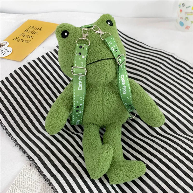 Girl Plush Frog Doll Bag Cartoon Baby Backpack