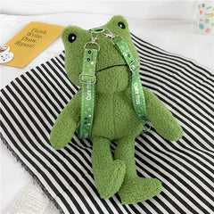 Girl Plush Frog Doll Bag Cartoon Baby Backpack