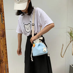 Girl Rabbit Bucket Bag Casual Shoulder Bag Large Capacity Purse