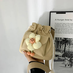 Small Canvas Crossbody Bag for Women Handbag Flower Messenger