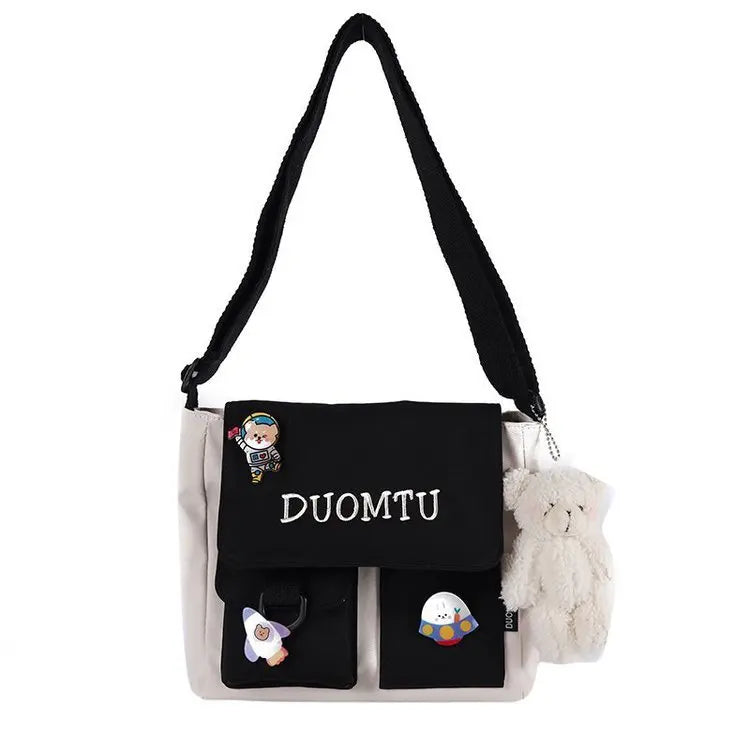 Girl's Large Capacity Messenger Bag Literary Ladies Hasp Shoulder bag