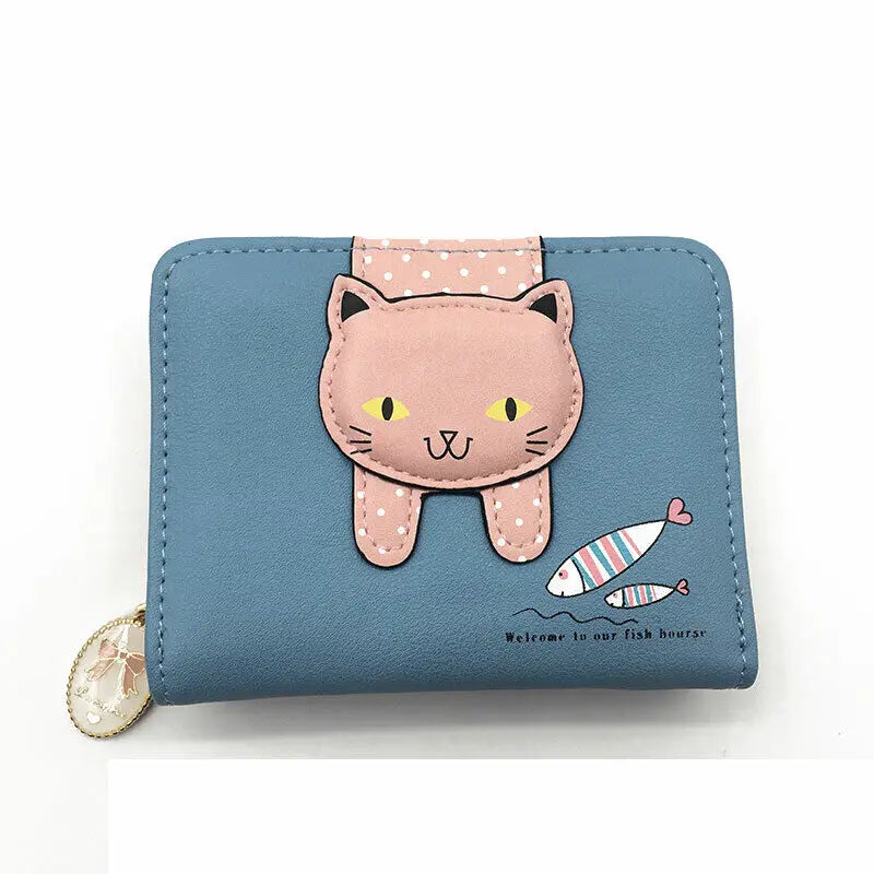 Women Wallet Card Clamps Coin Purse Cash Clip Billfold PU Leather Vintage Purse