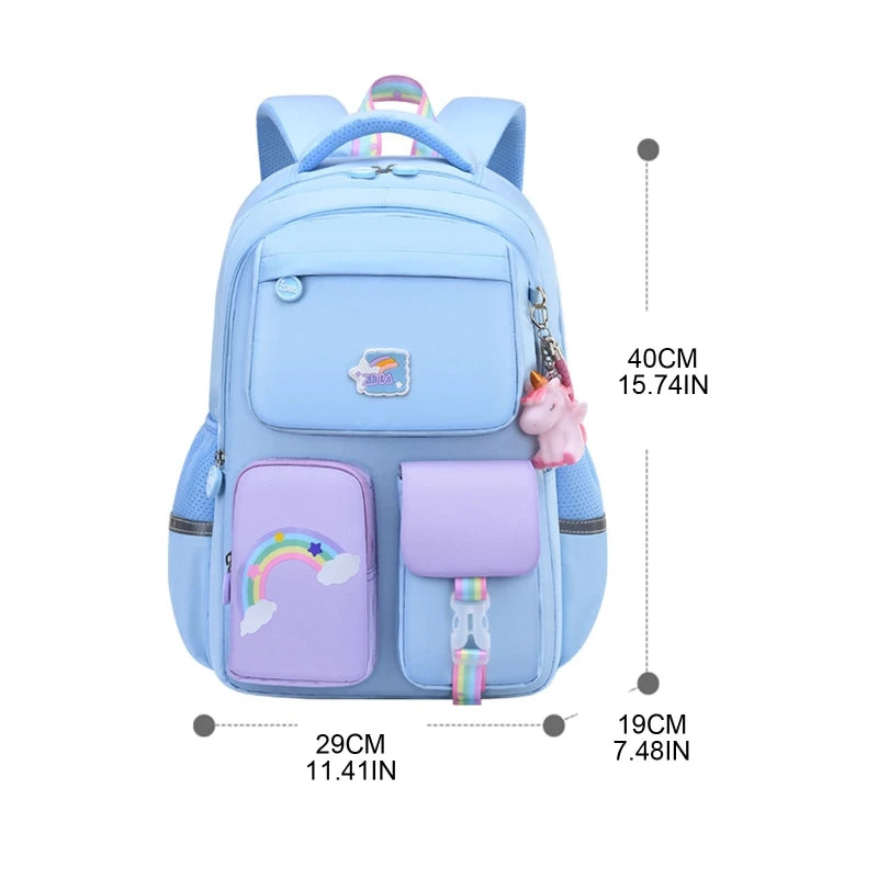 Girls' Elementary Students Bookbag with Anti-Theft Pocket