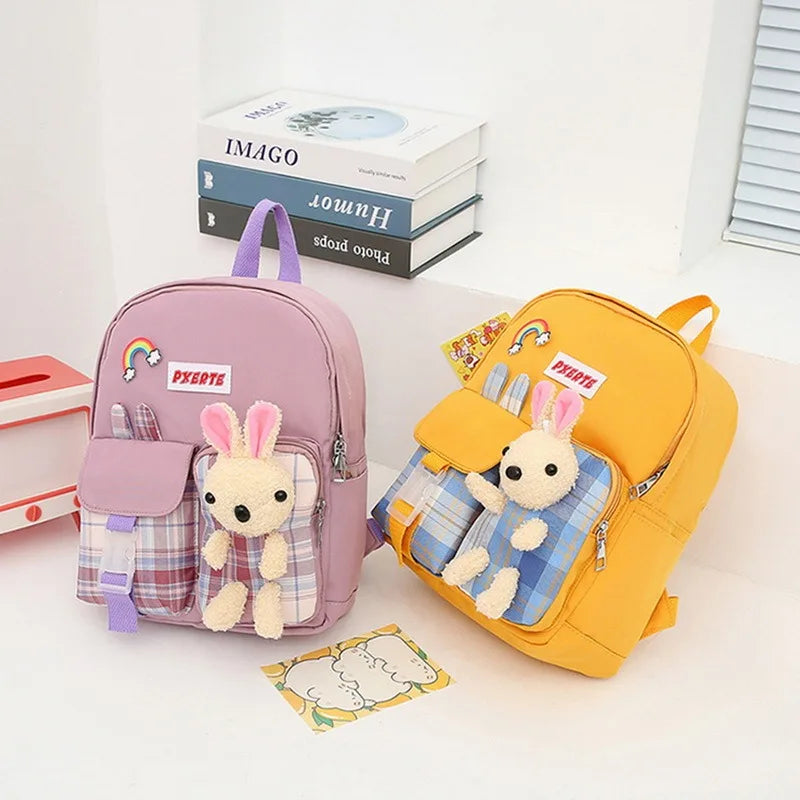 Girls' Cartoon Rabbit Backpack Kindergarten School Bags