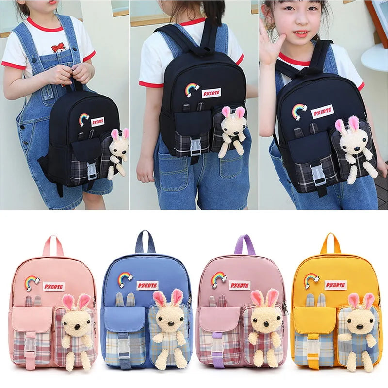 Girls' Light Backpack Student Travel Bag Kindergarten Schoolbag
