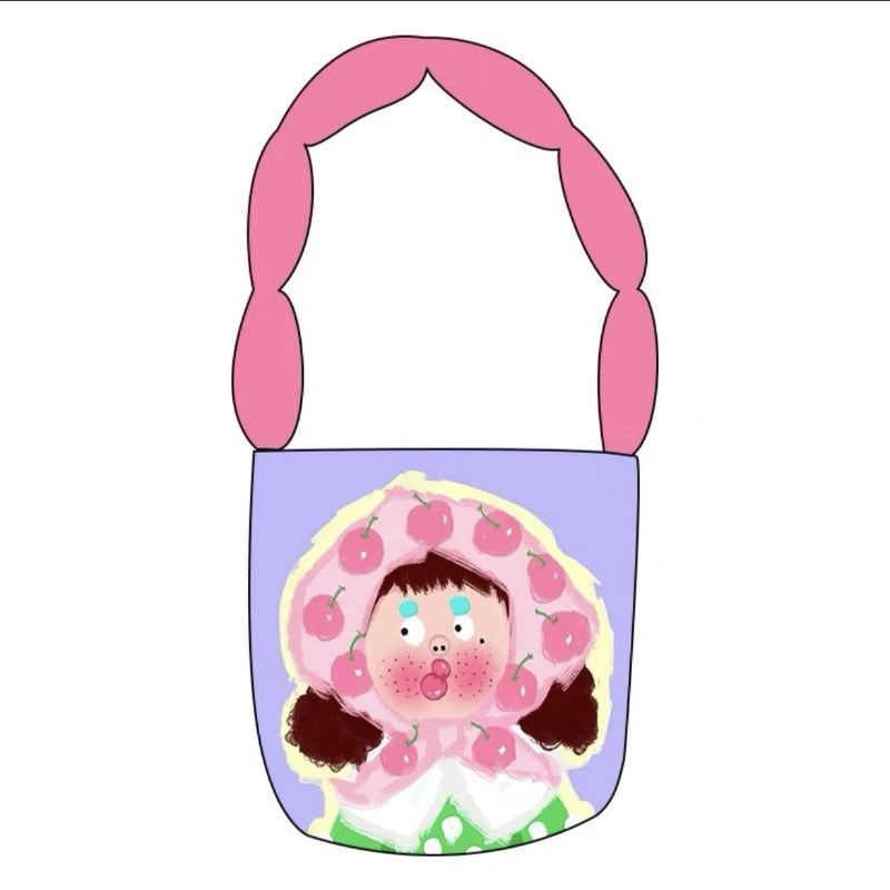 Girls Bag Spring Cotton Casual Comic Girl Hadnbag Purse