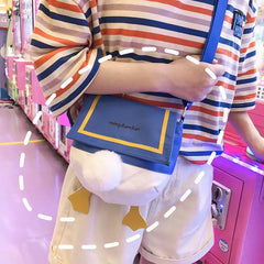 Women's Canvas Bucket Bag Nylon Shoulder Crossbody Lady Zipper Sweet Duck's Ass