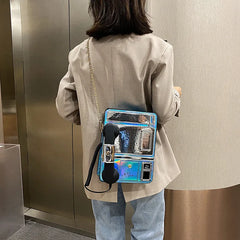 Funny PU Bucket Shoulder Bag Crossbody Women Bag