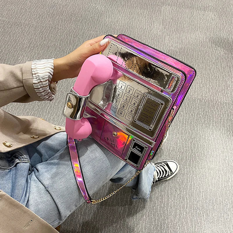 Funny PU Bucket Shoulder Bag Crossbody Women Bag