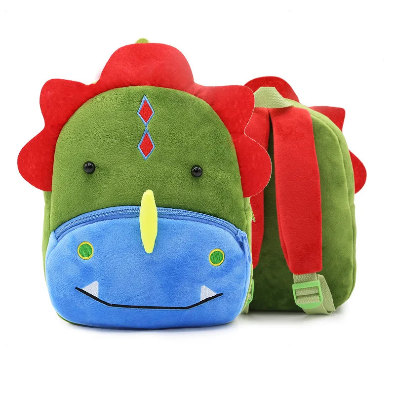 Girls Boys 3D Cartoon Plush School Backpack Unicorn Kindergarten Animal Toys Bag
