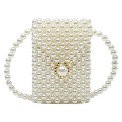 Mini Messenger Bag Women's Casual Pearl Lipstick Purse Shoulder Bags