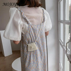 Women's Casual Messenger Bags Women Pearl Mini Messenger Bag Retro Ladies