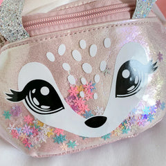 Girls Cartoon Sequins Waist Bag Waterproof PVC Small Deer Belt Crossbody