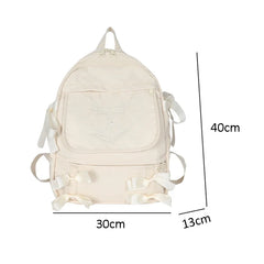 Girls Bow Backpack Solid School Bags for Teenage Girl
