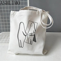 Girls Casual Hand Bag MR DONOTHING Tote Bag Aesthetics Women's Gra