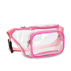 Girls Waterproof Clear PVC Fanny Pack Adjustable Vinyl Waist Bag Women