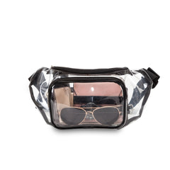 Girls Waterproof Clear PVC Fanny Pack Adjustable Vinyl Waist Bag Women