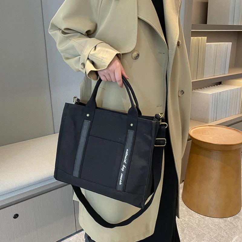 Girls Canvas Shoulder Bag College Student Handbag Crossbody Bags