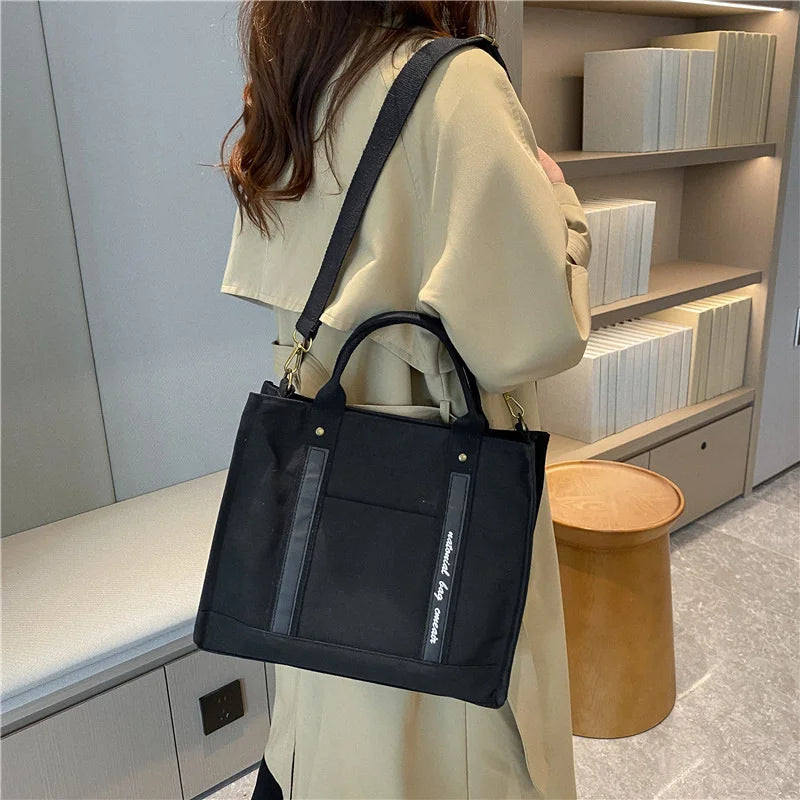 Girls Canvas Shoulder Bag College Student Handbag Crossbody Bags