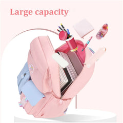 Girls Kids Backpack Schoolbag Rucksack Primary Bookbags with Pendant