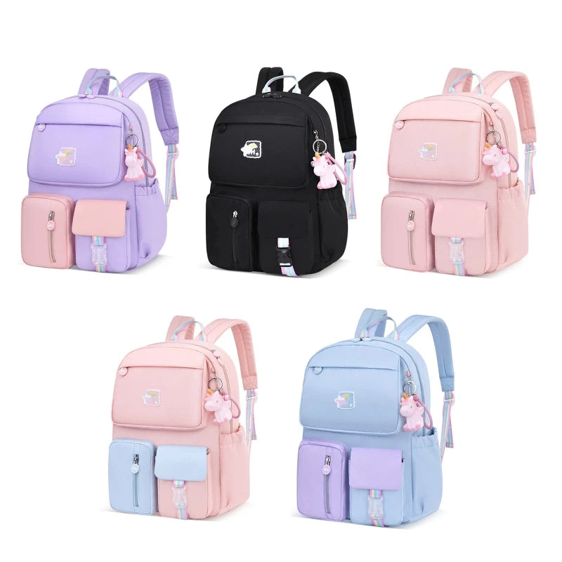 Girls Nylon Backpack for Teenage Girls Rucksack Bookbag School Bag