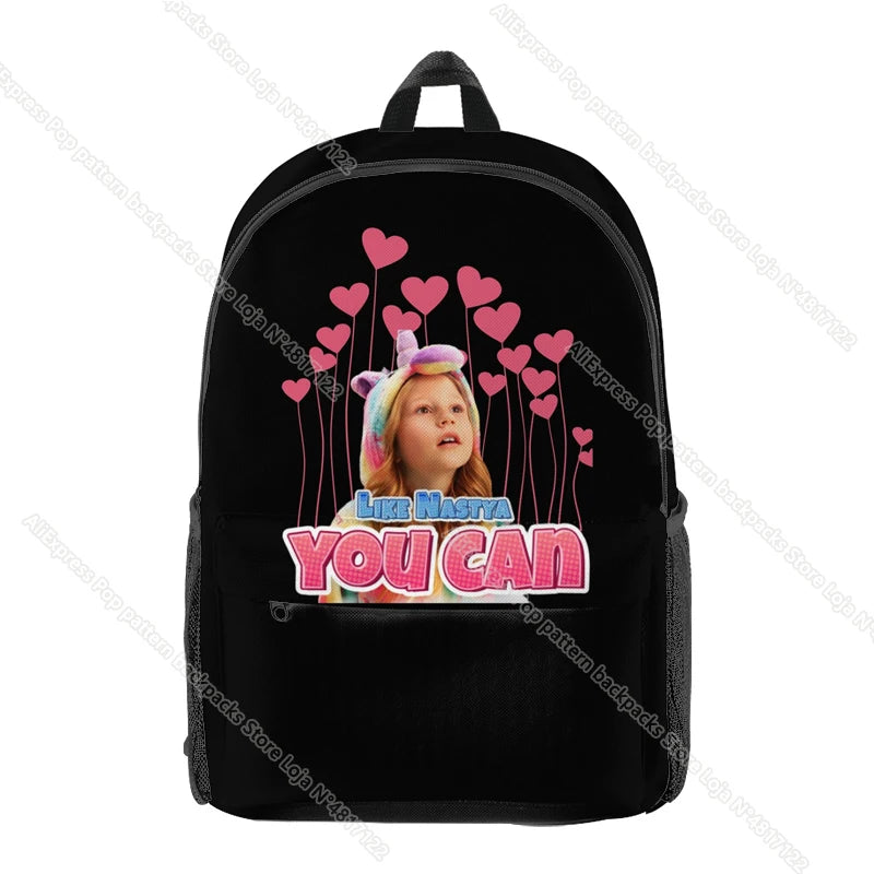 Girls Like Nastya Backpack Cartoon Printing Daily School Bag