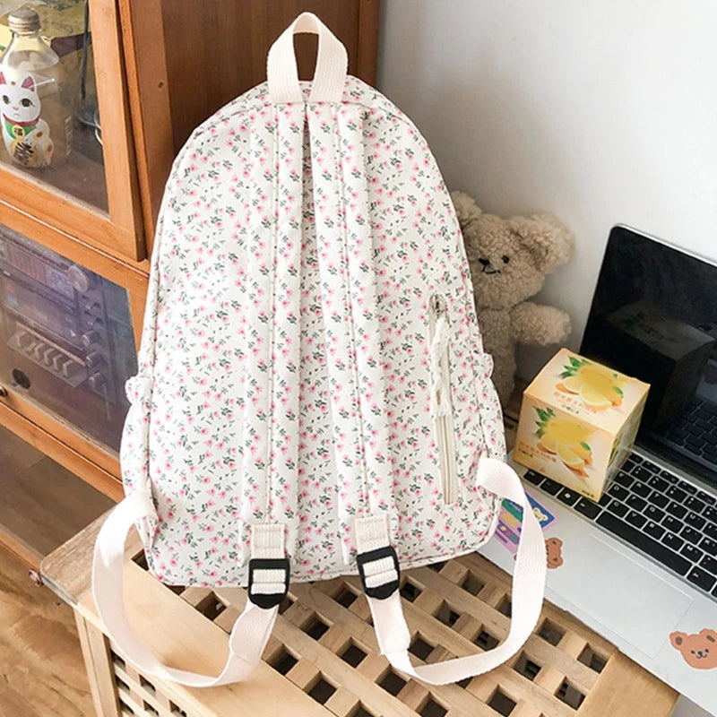 Girls Medium Backpacks Womens Backpack Purse Teens Flower Print