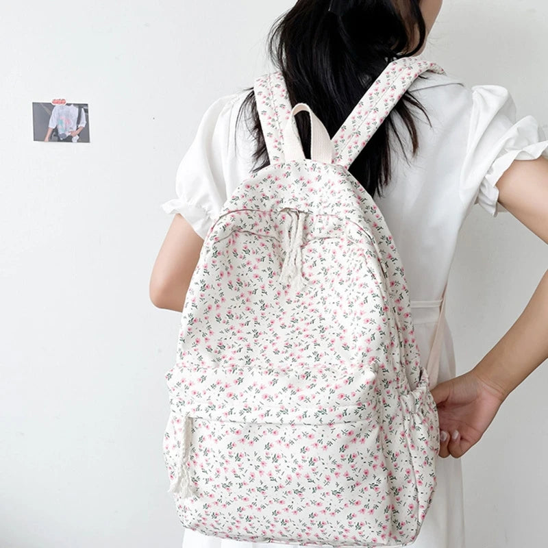 Girls Medium Backpacks Womens Backpack Purse Teens Flower Print