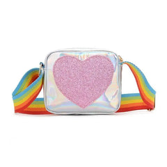 Girls Mini Crossbody Hand Bag Children's PU Leather Rainbow Love Princess Coin P