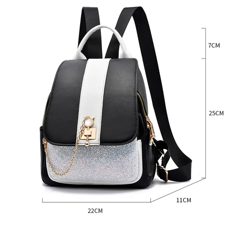 Sequins School Shoulder Bags for Women Casual Travel Backpacks