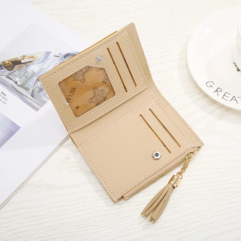 Girls PU Leather Short Wallets Women Cartoon Coin Purses Clutch Students' Card H