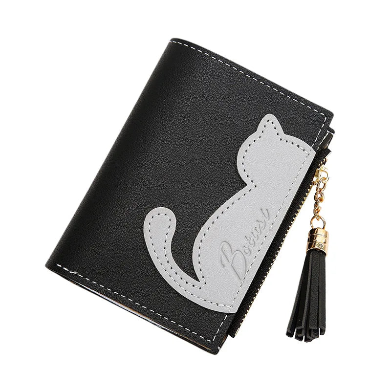 Girls PU Leather Short Wallets Women Cartoon Coin Purses Clutch Students' Card H