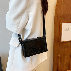 Girls Personality Clear PVC Clutch Bag Vintage Acrylic Chains Messenger B