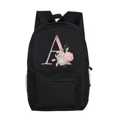 Child Pink Letter Print Backpack Kindergarten Schoolbag