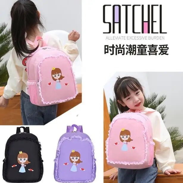 Girls Cartoon Kindergarten Backpack Princess Travel Bag