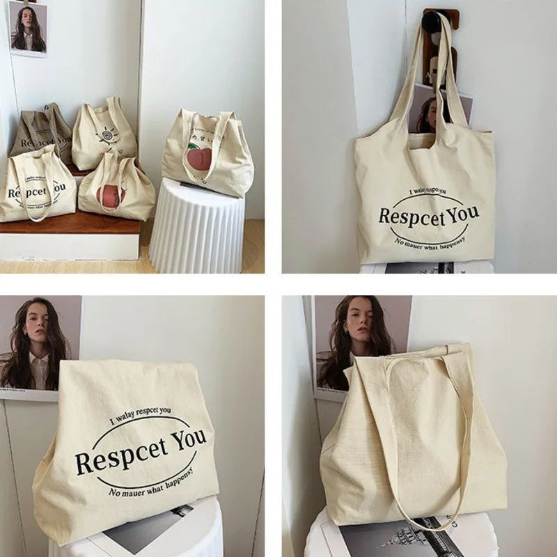 Large Capacity Canvas Tote Bag Women's Handbags Casual Shoulder Bag