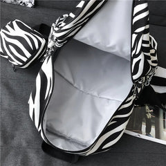 Leopard Print Chain Backpack for Teenage Girls
