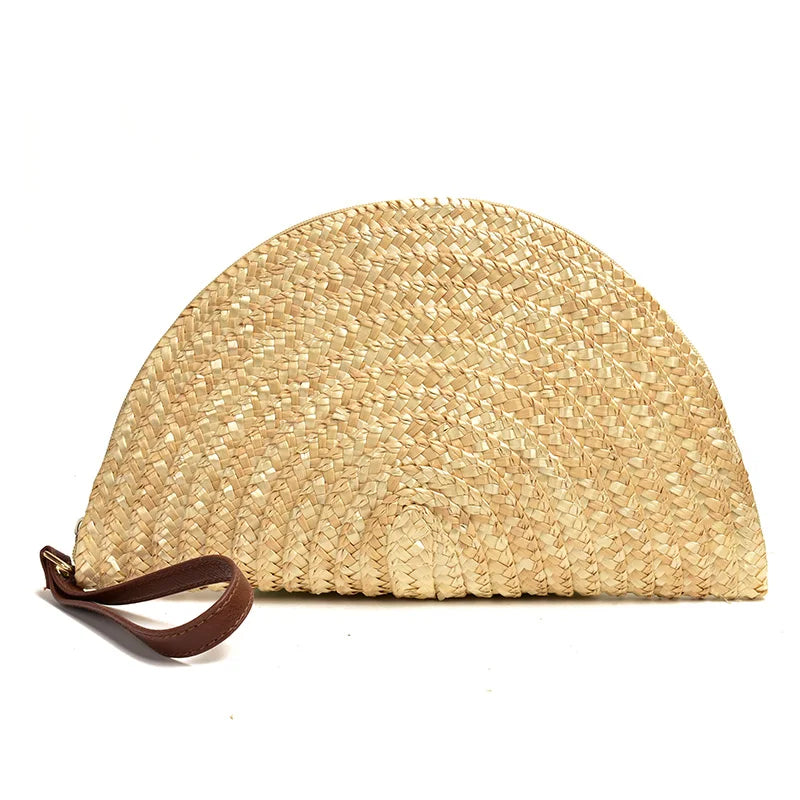 Girls Straw Clutch Purses Summer Beach Handbags