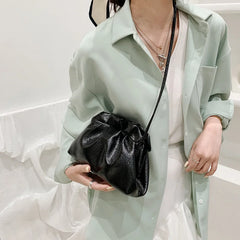 Girls' Solid Dumplings Bag PU Leather Messenger Bag Women's Shoulder Bags