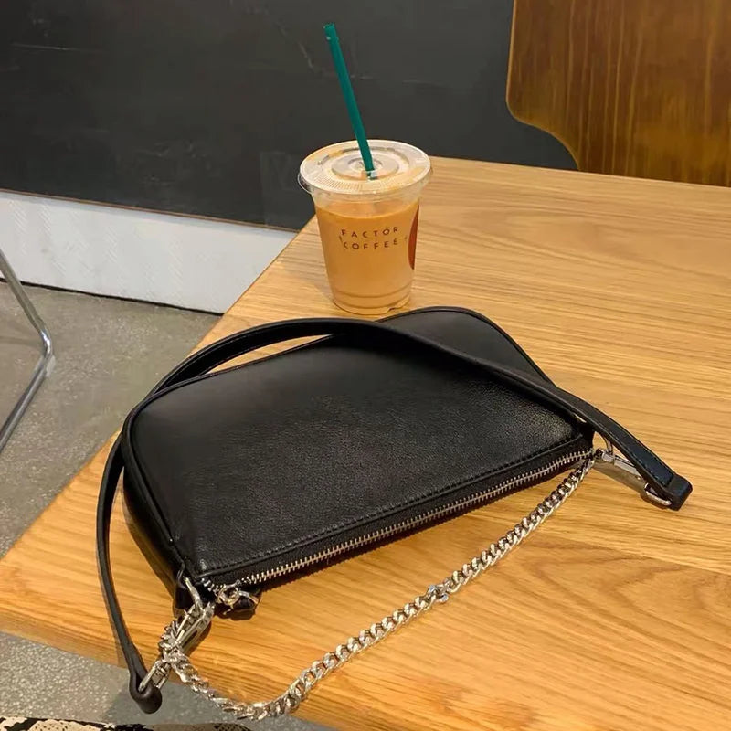 Women's Solid PU Leather Messenger Bag
